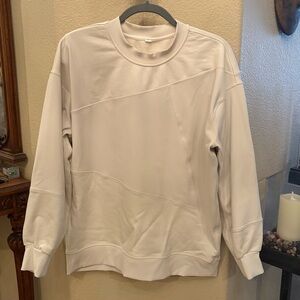 LULULEMON Ivory Perfectly Oversized Crew Ribbed Patchwork Sweatshirt Size 8-10